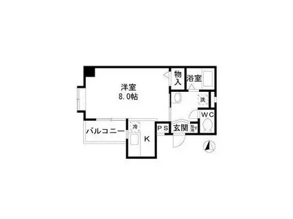 サンセイハイツ桜山(1K/2階)の間取り写真