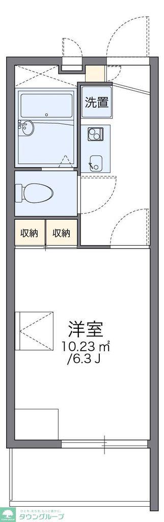 レオパレス船橋湊町(1K/1階)の間取り写真