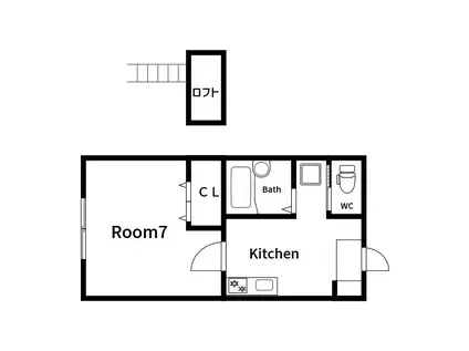 鈴木マンション(1K/1階)の間取り写真