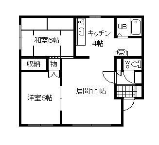 グリーンコーポB(2LDK/2階)の間取り写真