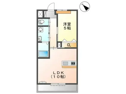 サン ハーレ(1LDK/1階)の間取り写真