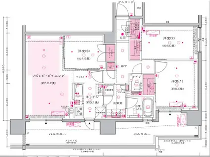 ザ・エクセレントシティ本町 勾当台公園(3LDK/10階)の間取り写真