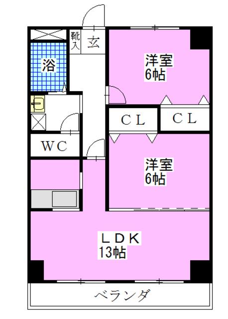 ガーデンアネックス(2LDK/1階)の間取り写真