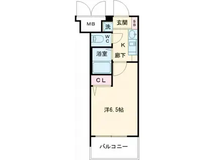 エステムコート三宮山手IIソアーレ(1K/2階)の間取り写真