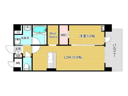 パトリアグランデ(1LDK/2階)の間取り写真