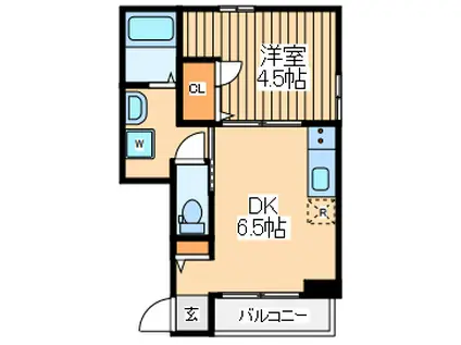 サンハイムオダ(1DK/2階)の間取り写真