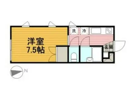 ガーデンヒル菊名(ワンルーム/1階)の間取り写真