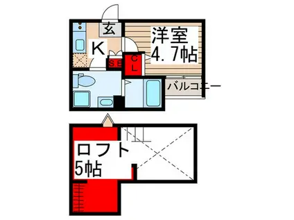 パークハウス東宮原(1K/1階)の間取り写真