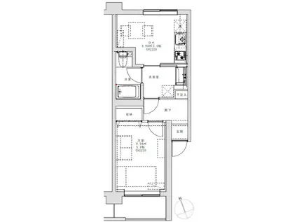新宿第二ローヤルコーポ(1DK/1階)の間取り写真