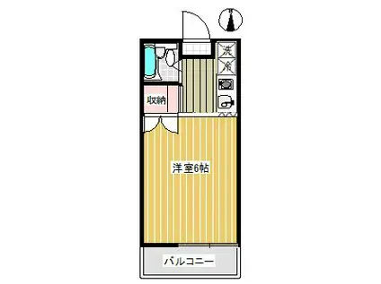 カレッジハウスIII(ワンルーム/2階)の間取り写真