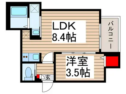 ROBOT HOME 東所沢II(1LDK/1階)の間取り写真