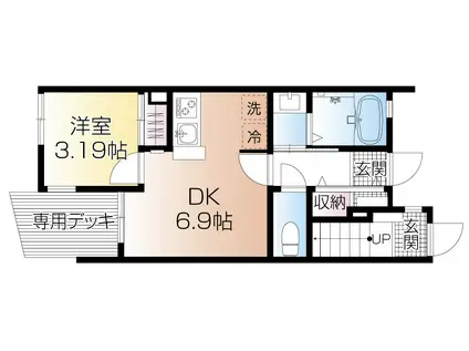 CS GARDEN秋津(1DK/1階)の間取り写真