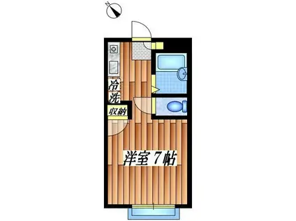ミ・カーサ(1K/2階)の間取り写真