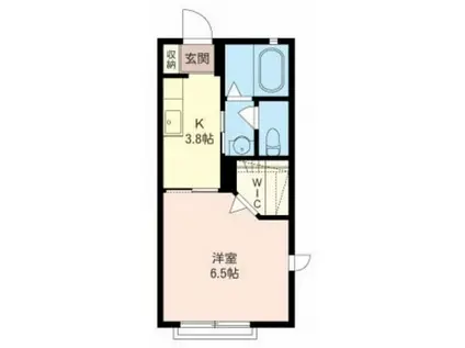 ルミエール弘明寺(1K/1階)の間取り写真