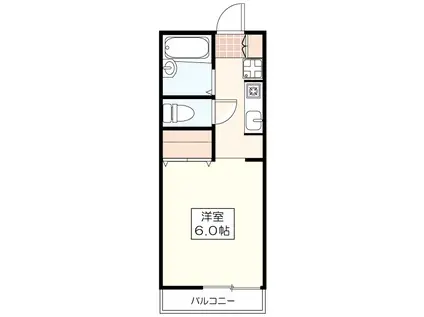 ウェル武蔵野(1K/1階)の間取り写真