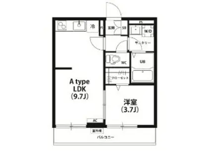 リブリ・VILLA MMC III(1LDK/1階)の間取り写真