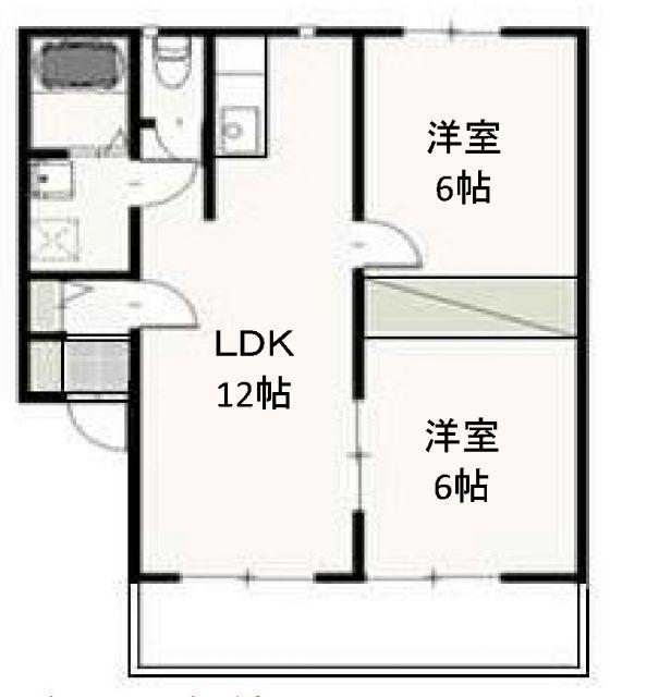 サンベール(2LDK/1階)の間取り写真