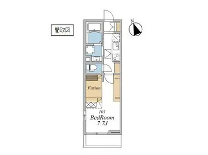 ウインドテラス津田沼II(1K/1階)の間取り写真