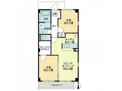 フォブール HAYASHI(2LDK/2階)の間取り写真