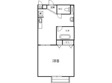 メイプルタウンI(1K/1階)の間取り写真