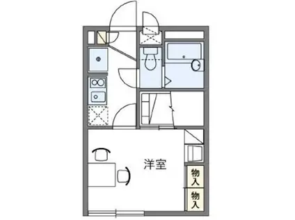 レオパレスドリーミング ヒルズ(1K/1階)の間取り写真