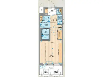 W-STYLE大阪城南(1K/3階)の間取り写真