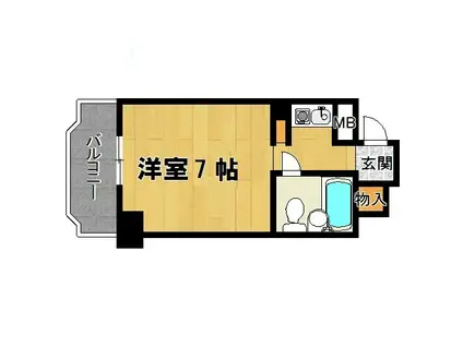 エステハイツ塚本(ワンルーム/2階)の間取り写真