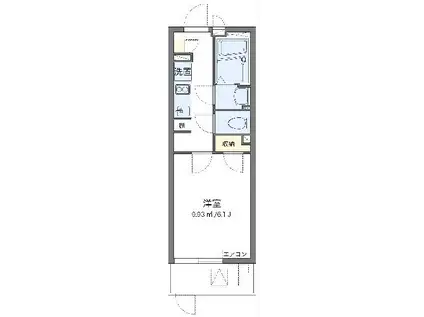 クレイノ亀戸(1K/1階)の間取り写真