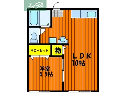 山田コーポ S棟(1LDK/1階)の間取り写真