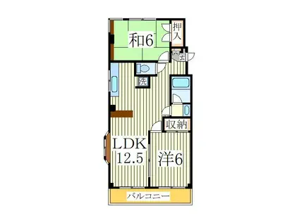 メゾン・ミヤコ I II(2LDK/3階)の間取り写真