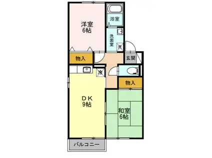 サンハイムC棟(2LDK/2階)の間取り写真