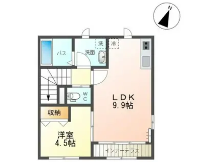A・TテラスII(1LDK/2階)の間取り写真