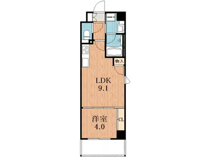 トーシンイーストビル(1LDK/4階)の間取り写真
