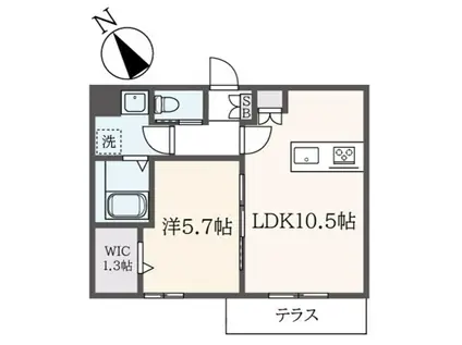 パークヒル代官山(1LDK/1階)の間取り写真