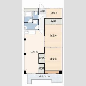 第二大嶽ビル(2LDK/8階)の間取り写真