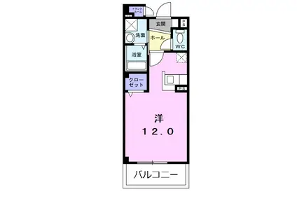 サンリッツ高宮C(ワンルーム/2階)の間取り写真