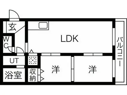 メゾン和幸(2LDK/4階)の間取り写真