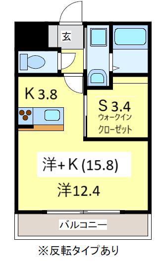 コルトーナ壱番館(1SK/3階)の間取り写真