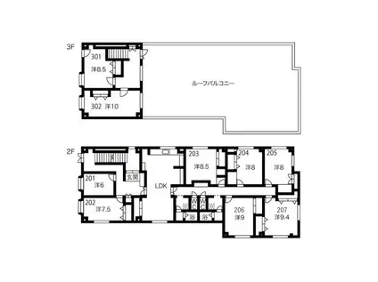 シエルハウス長町一丁目(ワンルーム/2階)の間取り写真