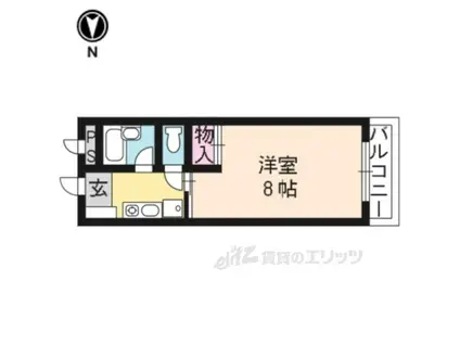 ラムールウメダ(1K/3階)の間取り写真