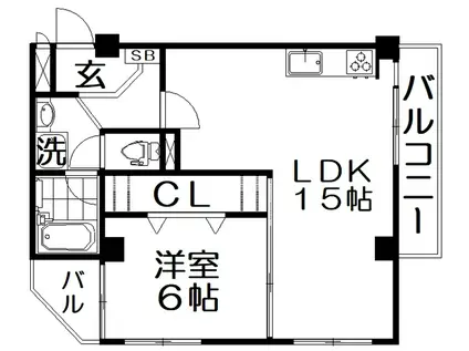 MERVEILLE MIDORIMACHI(1LDK/2階)の間取り写真