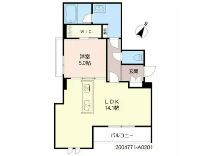 べレオ水前寺(1LDK/2階)の間取り写真