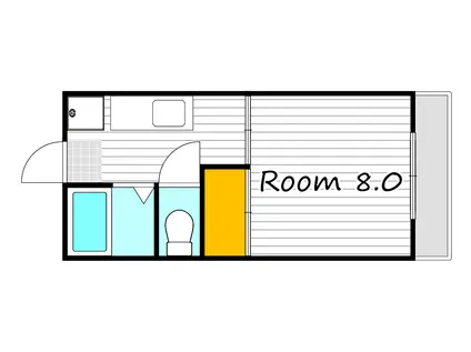 スペースシャトル(1DK/1階)の間取り写真