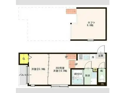 中野字大貝沼アパート 3月末まで入居OK(1DK/2階)の間取り写真