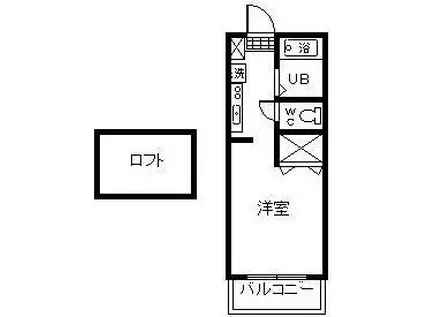 パシフィックアトラス(1K/2階)の間取り写真