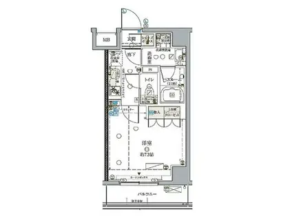 クレヴィスタ大島I(1K/6階)の間取り写真