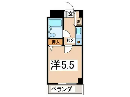 MARE LUCE B(1K/6階)の間取り写真