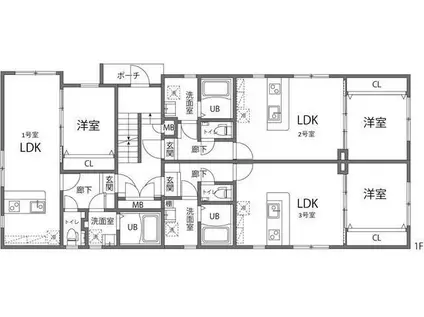 カノア池上(1LDK/4階)の間取り写真