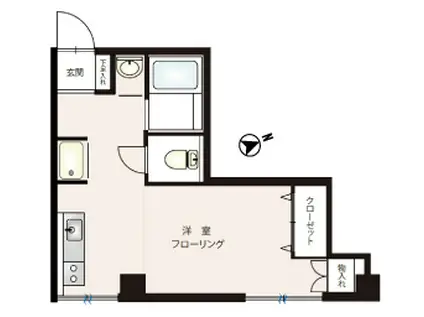 コート若林(ワンルーム/1階)の間取り写真