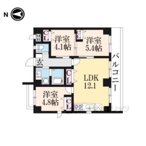 GRANDLATTICEKAWARAMA(3LDK/5階)の間取り写真